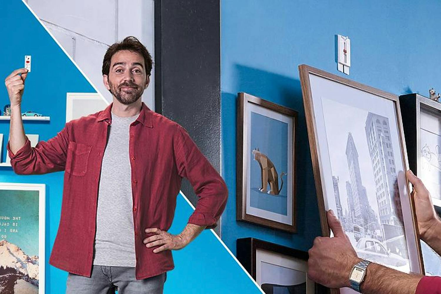 Modern upphängningstejp är stark. Så bara underlaget är bra, kan även tunga saker hängas upp. Modern upphängningstejp är stark. Så bara underlaget är bra, kan även tunga saker hängas upp.